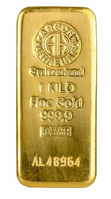 1000 g zlatý slitek, Argor Heraeus SA + luxusní etuje zdarma