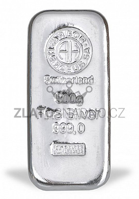 500 g stříbrný slitek, Argor Heraeus SA