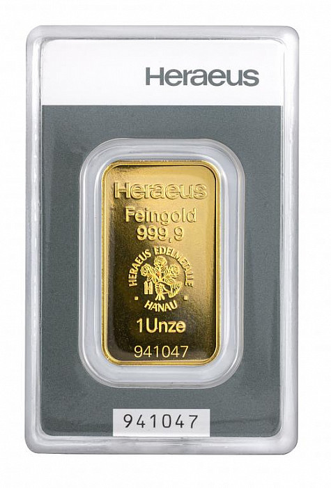 Levně 1 Oz (31,1 g) zlatý slitek, Heraeus