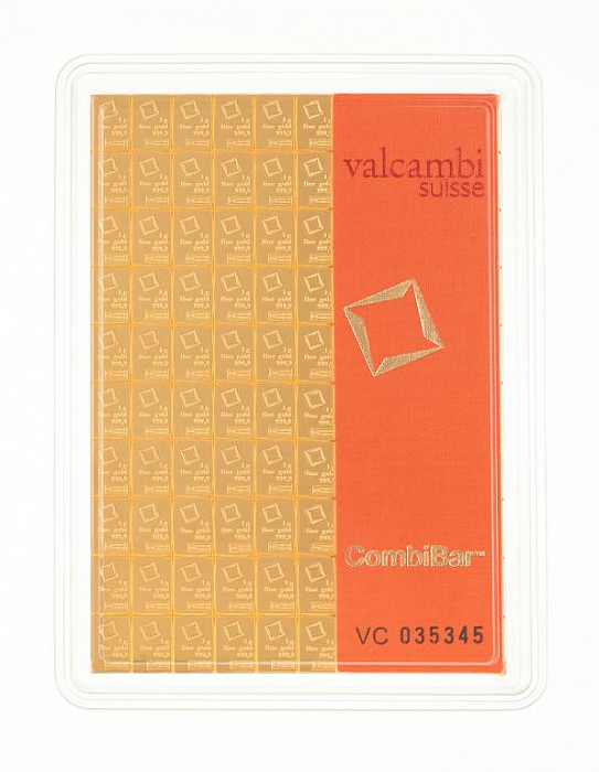 Levně 100 x 1 g zlatý slitek (CombiBar), Valcambi