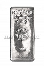 500 g stříbrný slitek, Heraeus SA